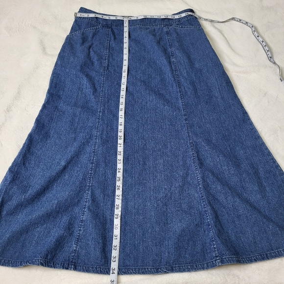 Vintage Pendleton Blue Midi A-Line Jean Skirt. Size 16 - Picture 9 of 11